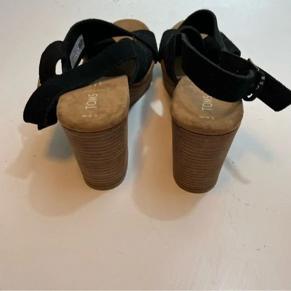 Toms Ibiza Black Suede Sandal - Size 9.5 - Picture 6 of 10
